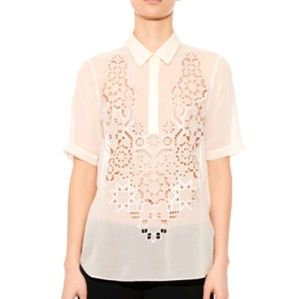 Rebecca Taylor Mosaic Cutout Silk Top